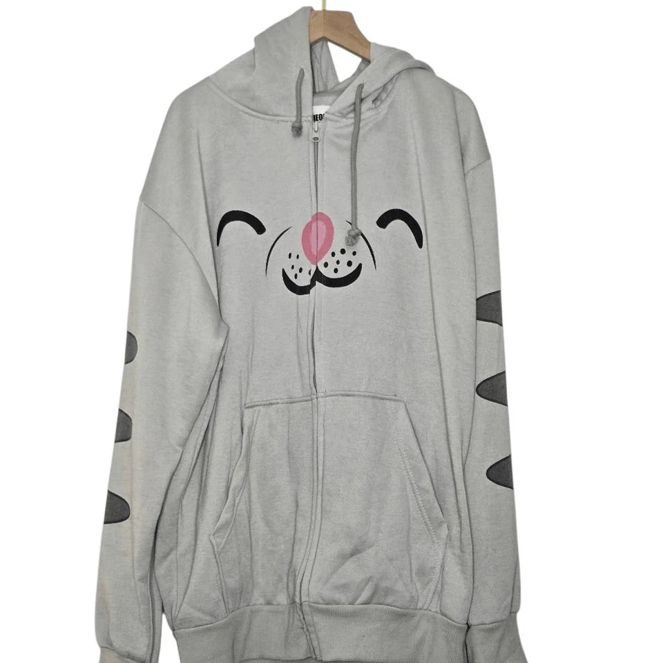 Sudadera con capucha The Big Bang Theory Soft Kitty talla mediana con cremallera unión ondulada Foto 2 de 4