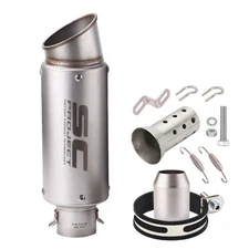 Slip-on 38-51mm 2" Universal Motorcycle Exhaust Muffler Pipe Tail Tips titanium