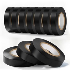10 Pack Black Electrical Tape, 0.75 inch Wide x 66FT Long, Waterproof, Flame ...