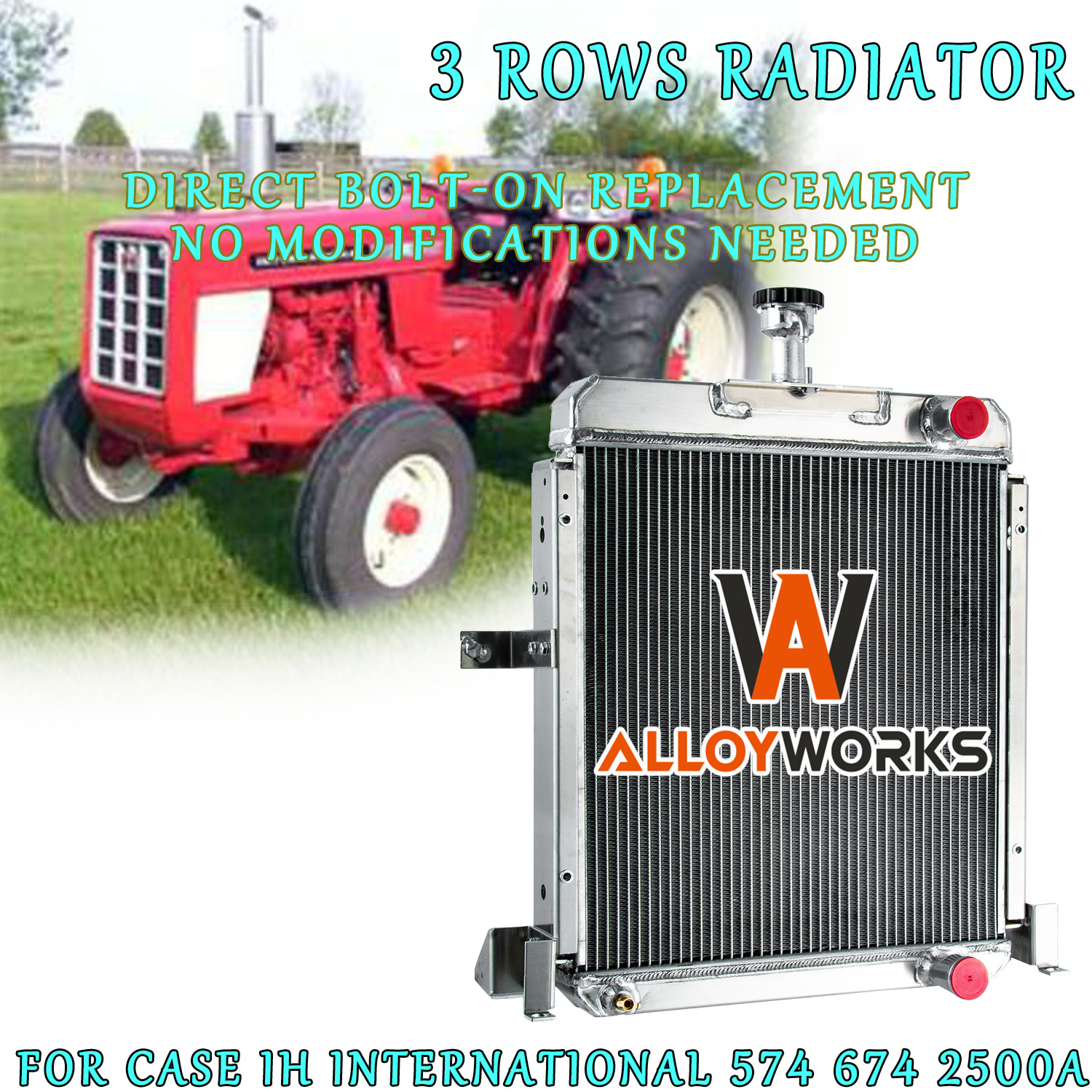 66496C2 TRACTOR RADIATOR FOR CASE IH INTERNATIONAL 574 674 2500A DIESEL 539567R2