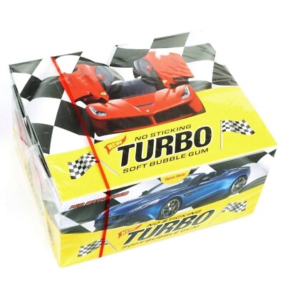 PROGUM 3.5g TURBO Chewing Bubble Gum Full Sealed BOX 100pcs Collectible Wrappers