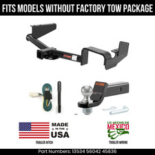 For 08-13 Toyota Highlander Trailer Hitch 4 Pin Wiring 2 Ball Fit Wo Oe Towpkg