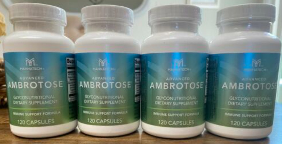 Brand New 4 Bottles of Mannatech ADVANCED AMBROTOSE 120 Caps