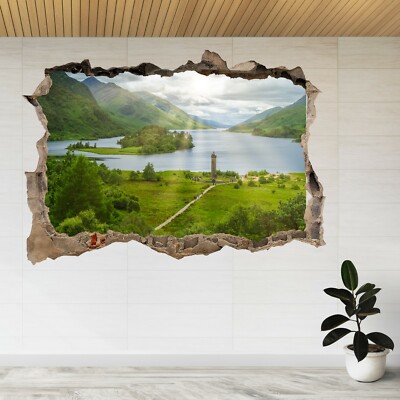 Glenfinnan Monument Schottland 3D Smashed View Wandsticker Poster Aufkleber A69