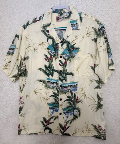 Hilo Hattie Men's Vintage Made In Hawaii Tropical Print Hawaiian Shirt, Size L