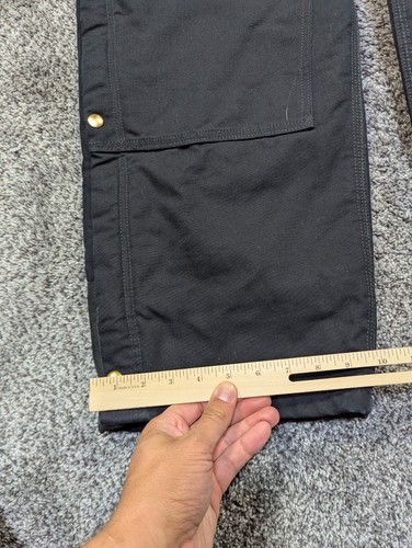 Carhartt Overalls Mens 42x32 Black Duck Canvas Insulated R41BLK Work Double-knee - Picture 14 of 15