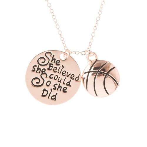Sportybella Basketball Necklace, Basketball Non-tarnished Necklace, Basketbal...