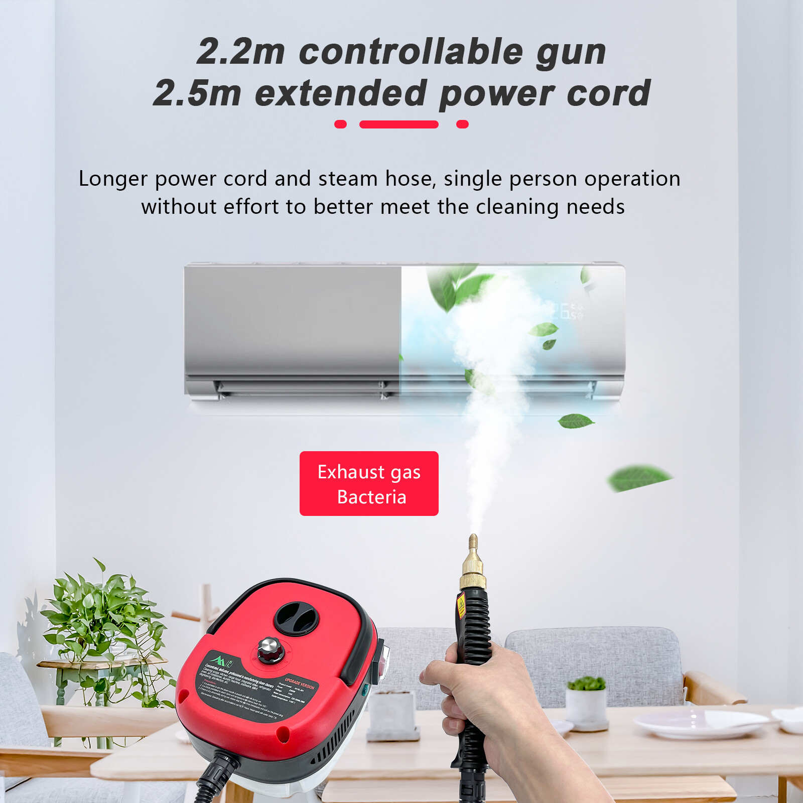 2500W Steam Cleaner High Temperature Household Kitchen Cleaning High