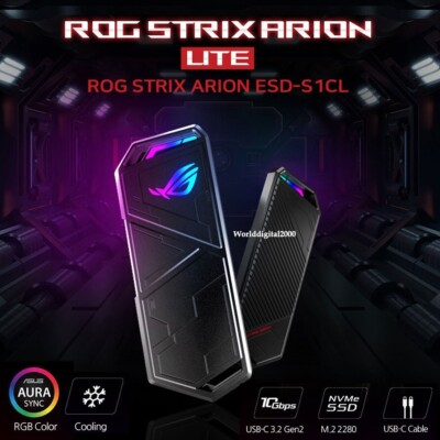 ASUS ROG STRIX ARION ESD-S1CL M.2 PCle NVM Express SSD up to 2TB  Aluminum Alloy