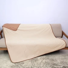 Waterproof Fleece Blanket for Couch, Reversible Sofa Cover, Bed Coverlet Protect