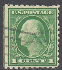 SC#462 - 1c George Washington Single Perf 10 Used w/Straight Edge (462-7SE)