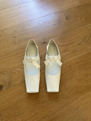 Courreges Ballet Maryjane Runway Bow Flats White