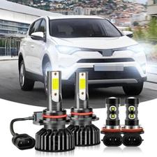 Para For Toyota RAV4 2016 2017 2018 Faros LED + Kits de luces antiniebla 6000K