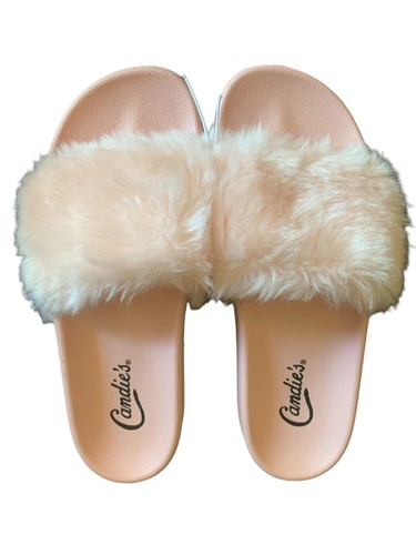 Neu mit Etikett Candie's Damen-Pantoletten-Sandalen Kunstfell Größe 9 pink - Bild 1 von 4