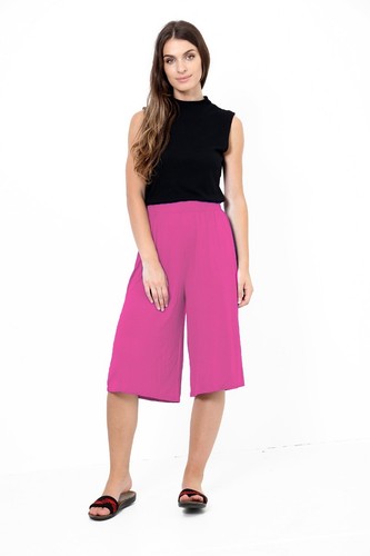 Pantaloncini da donna pantaloni elasticizzati stampa elastica gamba larga palazzo taglie forti 8-26 - Foto 6 di 18