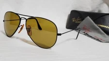 Ray Ban Bausch & Lomb BL Teardrop Black Frame Sunglasses Aviator CHROMAX Rare