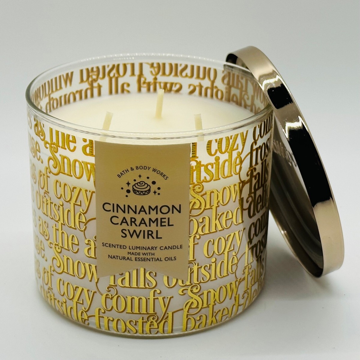 Bath & Body Works Cinnamon Caramel Swirl 3 Wick Scented Luminary
