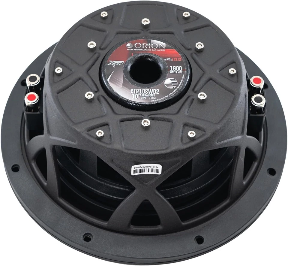 Subwoofer para automóvil ORION XTR 10SWD2 10” 1600W máximo doble 2 ohmios delgado montaje poco profundo Foto 4 de 4