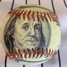 One Hundred Dollar Bill Unforgettaball 2006 Baseball Ball Souvenir