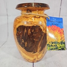 Handmade Carved Dead standing Aspen wood Vase by Original Aspen Colorado Joe