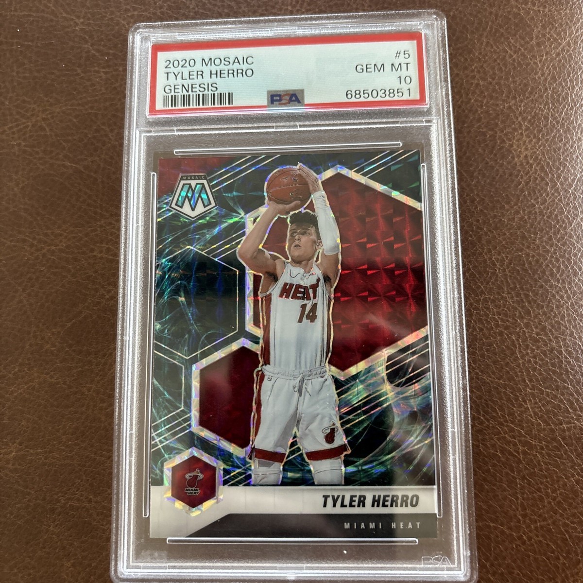 2020-21 Panini Mosaic - Tyler Herro #5 Genesis Mosaic Prizm