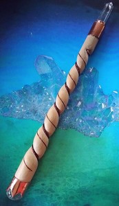 Huge 9 25 Beechwood Quartz Crystal And Copper Wand Add Beech Wood Pendulum Ebay