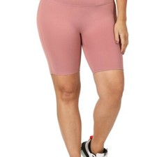 ZENANA PLUS ATHLETIC HIGH RISE BIKER SHORTS LT ROSE Sz 1x-2x