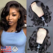14'' Bob Wig Human Hair Glueless Lace Front Wigs Synthesis Human Hair Pre Plucke