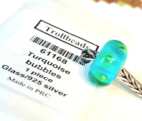 TROLLBEADS burbujas turquesa 61168 burbujas turquesa retiradas vidrio plata 61168 - Imagen 3 de 13