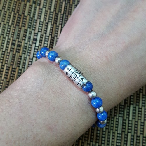 Carolyn Pollack 925 Sterling Silver Bracelet, Blue Sodalite Gems, Small Wrist - Picture 5 of 7