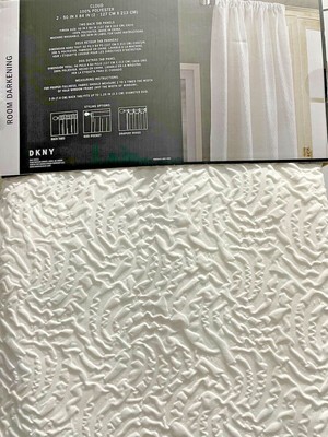 dkny white textured curtains