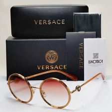 Versace Sunglasses Round Gold Transparent Brown Gradient MOD VE 2229 1252/0P