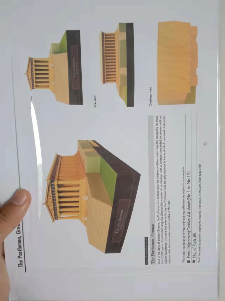 Brand New DIY The Parthenon Temple 3D Paper Model Famous Building Puzzle Kit - Image 3 of 4