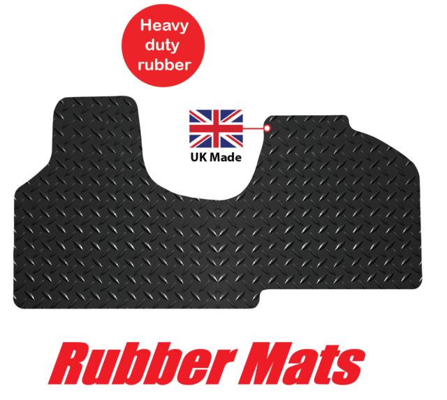 Citroen Dispatch 2007 to 2016 Tailored Black Rubber Heavy Duty 3mm Van Mats