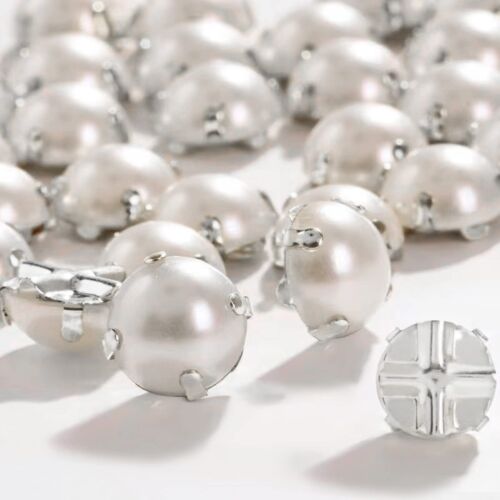 200pcs Sewing Pearl Beads , Sew on Pearls for Clothes Crafts Pearls with Silv...