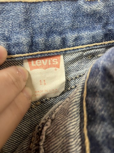 Levi's Original Blue Button Fly Jean DAMAGED STAINS USA High Rise 29x29 SIZE 11 - Picture 12 of 13