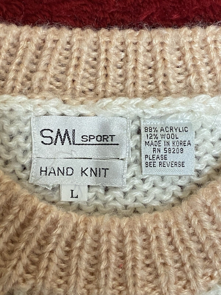8個セット Vintage SML Sport Wool Hand Knit L Cable Knit Cottagecore Pullover
