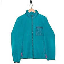 Vintage Patagonia Fleece Jacket Size Medium Teal 90s Full Zip