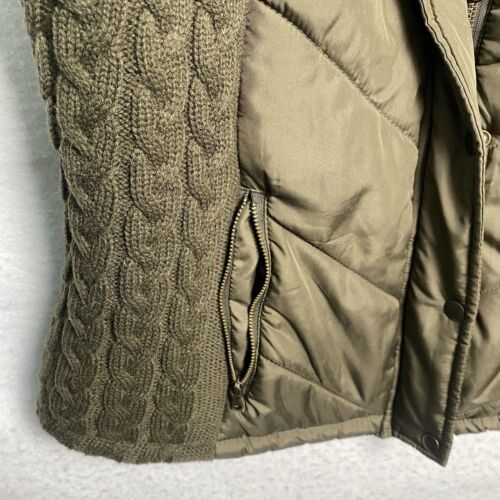 Maurices Womens Brown Sleeveless Vest Jacket Full Zip Quilted Cable Knit Size XL - Picture 8 of 16