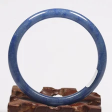 61mm Certified Grade A 100% Natural Lavender Blue Jade Bangle Bracelet 43990