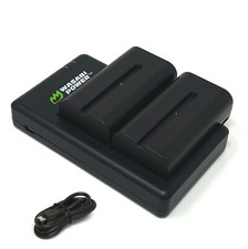 Wasabi Power Battery 2-Pack and USB-C Dual Charger for Sony NP-F330, NP-F530,