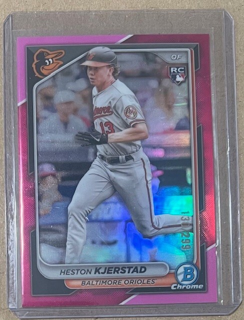 2024 Bowman Chrome #44 Heston Kjerstad Rookie Fuchsia Refractor /299
