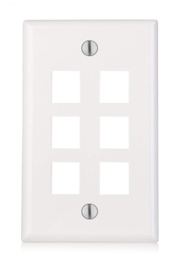 6-Port Plate 10, 20, 50 Lot Keystone Jack RJ45 CAT Network Face Wall Plate