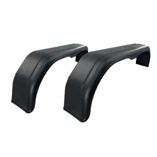 (2) Black Plastic Tandem Axle Boat Trailer Fenders 9.5 in W x 61 in L x 15 in H