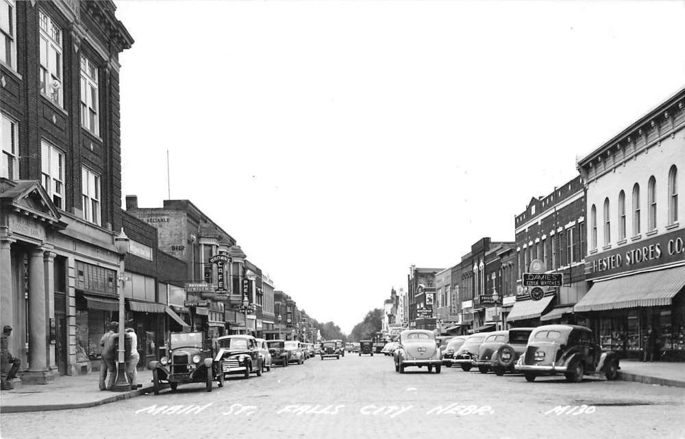 Falls City Nebraska Main Street Real Photo Antique Postcard J41190 eBay