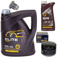 MotoröL Set 5W40 6 Liter + ÖLfilter SM 142 + Schraube FüR Renault Laguna Trafic