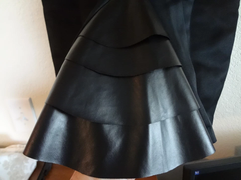 РАЗМЕР S/P ДВЕНАДЦАТЬ НА ДВЕНАДЦАТЬ LA ЧЕРНАЯ ЮБКА, ИСКУССТВЕННОЙ КОЖИ ОБОРКИ, JRS, 12 X 12 EUC - Изображение 3 из 4