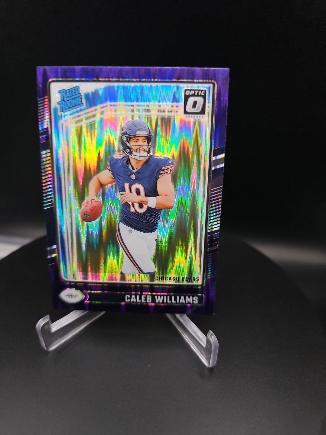 2024 Donruss Optic - Rated Rookie Caleb Williams #201 Purple Shock Prizm (RC)