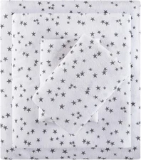 Full Grey Stars Flannel Cotton Bedding Set Cozy Kids Bed Linen 100 Cotton