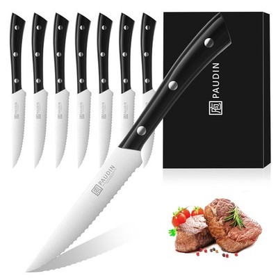PAUDIN Steak Knives, Steak Knife Set of 8, Razor-Sharp Kitchen Knife Set 4.5 inc